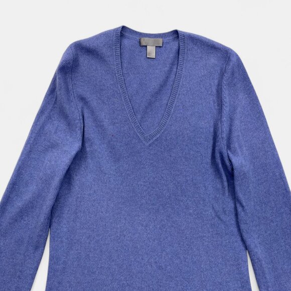 Charter Club Women's Small 2-Ply Cashmere Sweater Blue V-Neck Long Sleeve - Picture 2 of 6